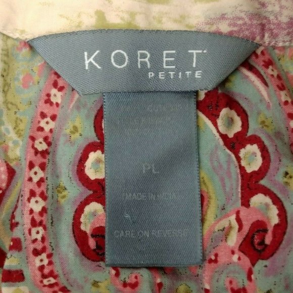 Koret Petite Sheer Embroidered Floral Paisley Blouse Size PL - Picture 3 of 5